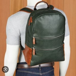 Brouk & Co. Alpha Backpack green vegan leather msrp $115